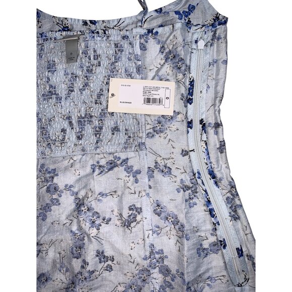 A New Day Womens Blue Floral Smocked Knee Length Sundress Size 0 - Picture 6 of 12